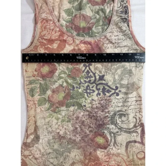 Womens Sleeveless Tank Large Multicolor Apt. 9 Floral Y2K - Picture 2 of 6